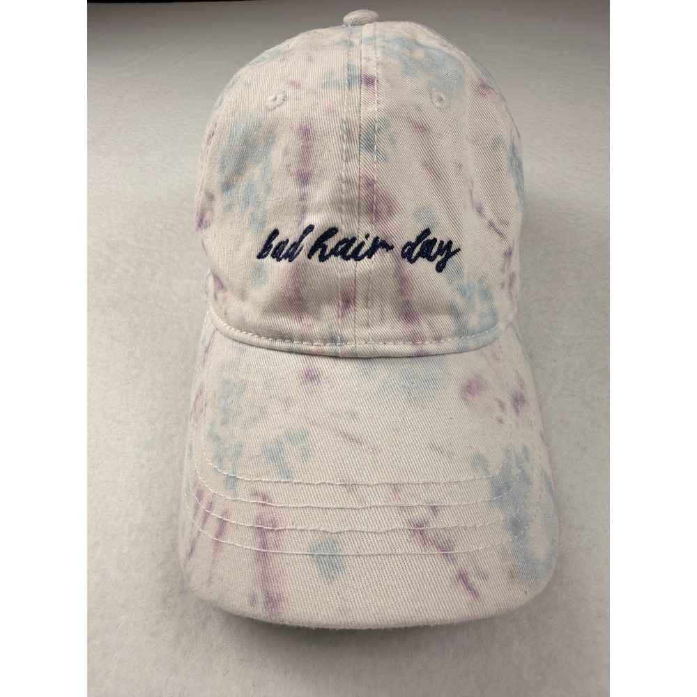 Home Free Bad Hair Day Tie Dye Baseball Cap Purple Blue Pastel Adjustable Hat